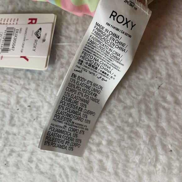 Roxy Tropics Hype Cropped Bikini Top Women's Large Multicolor Ambrosia‎ Summer - Picture 3 of 7